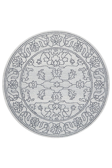 Bjorn Paradise Grey Two-Tone Modern Round Rug